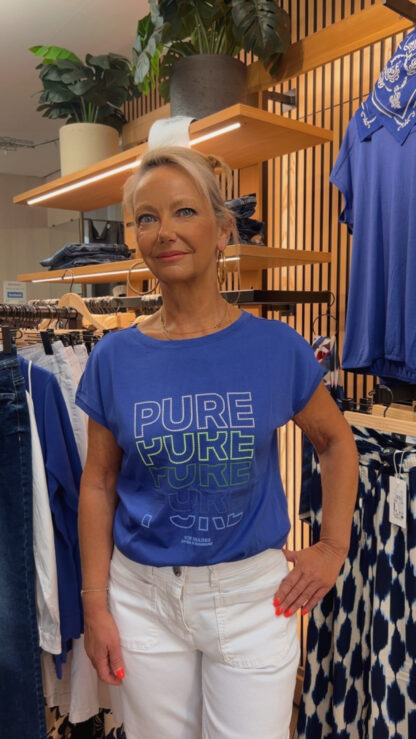 T-shirt à imprimé bleue