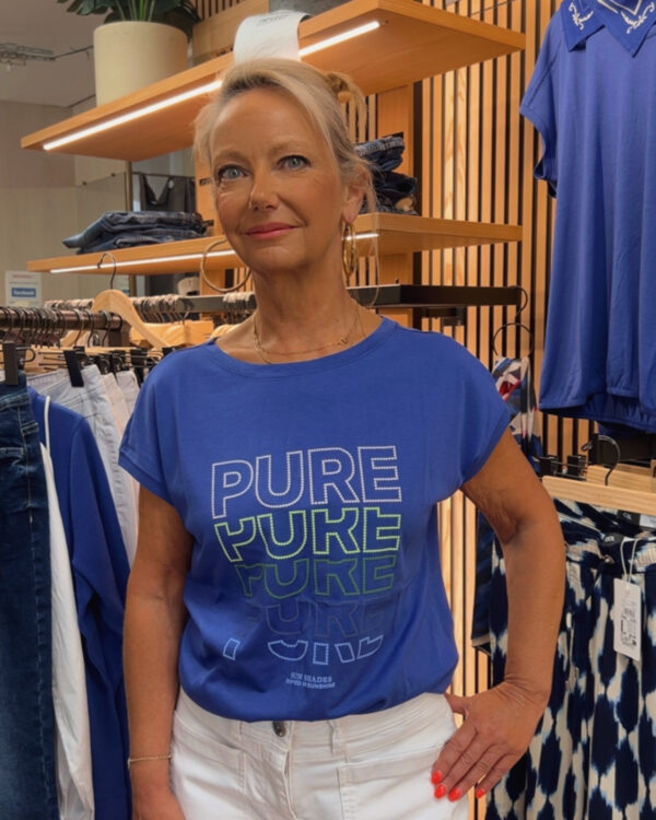 T-shirt à imprimé bleue