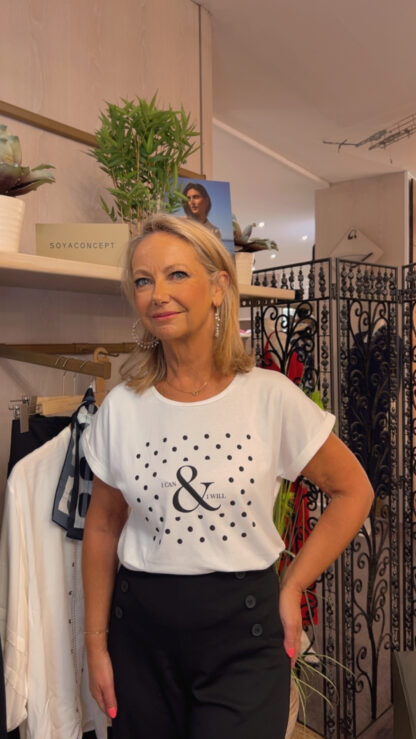 t-shirt blanc a pois soya concept