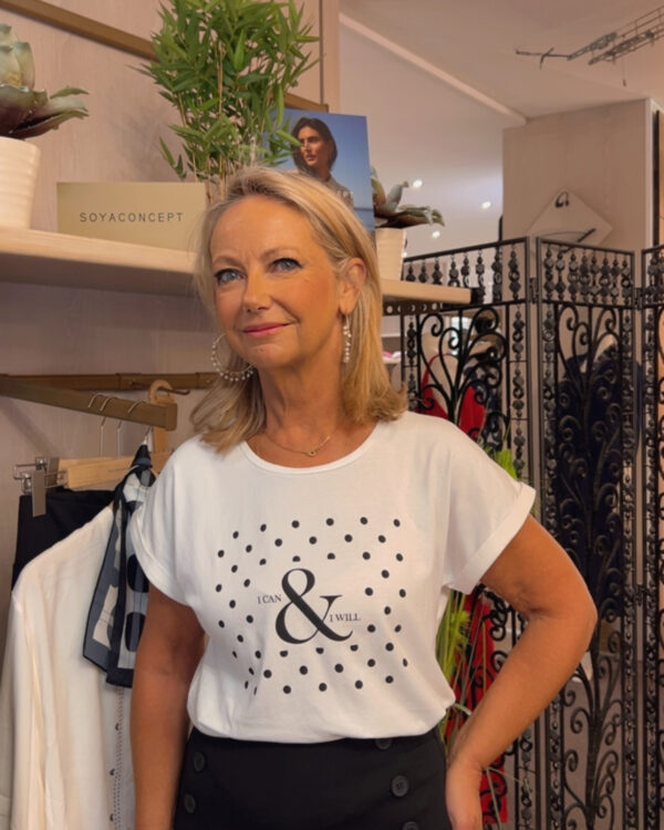 t-shirt blanc a pois soya concept