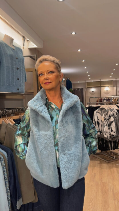 gilet fourure bianca