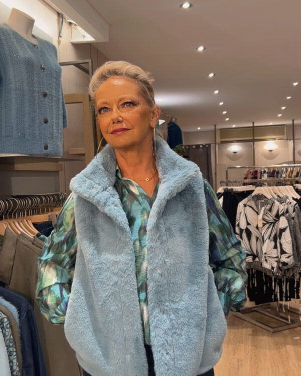 gilet fourure bianca