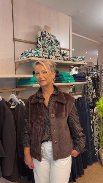 gilet fausse fourrure garcia
