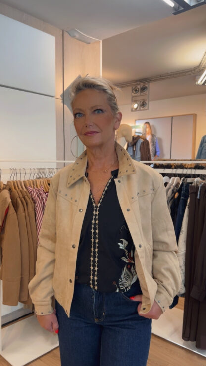 veste en suedine cream