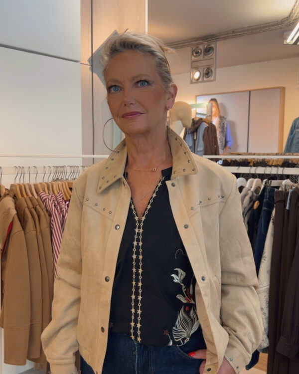 veste en suedine cream